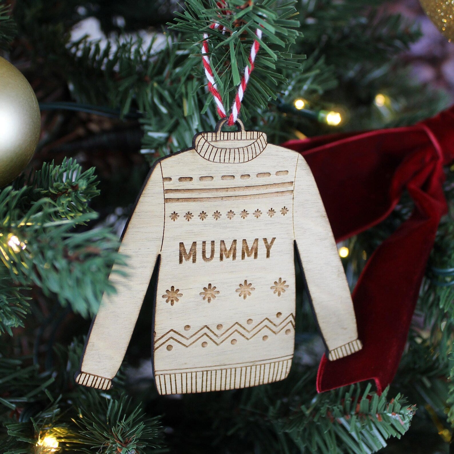 Christmas Tree Personalized Wooden Tags